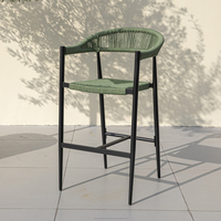 Chaises de bar OSMEN JENNIFER en aluminium, modernes, pour l'extérieur, avec tressage en corde, pour jardin, cour