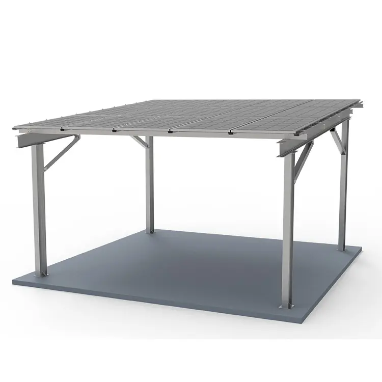 Factory Price Solar Carport Kit Strong Carbon Steel Ground Mounted Structure Solar Car Parking Shed