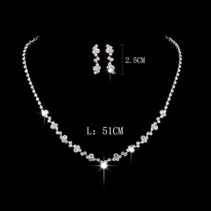 Ensemble <span class=keywords><strong>collier</strong></span> et boucles <span class=keywords><strong>d</strong></span>'oreilles en zircon et strass simple de style européen et américain, bijoux de mariée, boucles <span class=keywords><strong>d</strong></span>'oreilles en <span class=keywords><strong>argent</strong></span>, ensemble <span class=keywords><strong>collier</strong></span> - Product Image 6