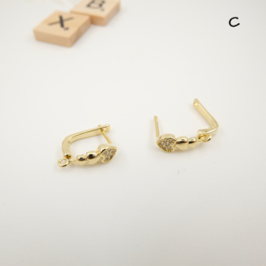 Boucles d'oreilles breloques pour la fabrication de bijoux18K plaqué or Laiton DIY accessoires de luxe bijoux zircon boucle d'oreille clip - Product Image 4