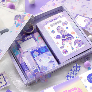 Ensemble de papeterie scolaire coloré et mignon à motifs de dessins animés, avec diverses configurations, comprenant un carnet et un coffret cadeau - Product Image 2