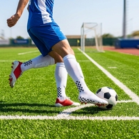 Chaussettes de football personnalisées Compression extensible Chaussettes de sport de football antidérapantes pour hommes femmes Chaussettes de football à bas prix Intérieur actuel