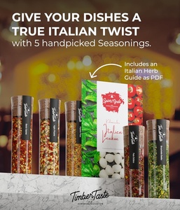 TIMBER TASTE Italian <span class=keywords><strong>Gourmet</strong></span> Condimento Juego de regalo Pasta <span class=keywords><strong>Pizza</strong></span> Especias Frascos Calcetín de Navidad Relleno para hombres Mujeres Papá Novio - Product Image 6