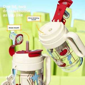 Gourde en plastique à grande capacité avec tube d'aspiration et infuseur à <span class=keywords><strong>thé</strong></span>, design mignon et de qualité supérieure pour filles, modèle FX-2451, Nouveauté été Big Mac, pour <span class=keywords><strong>thé</strong></span> glacé et boissons fraîches - Product Image 3