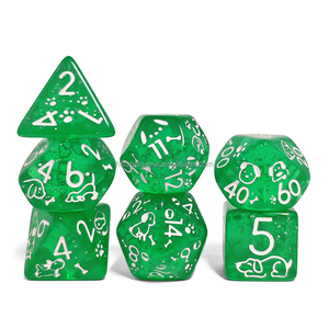 Dados Poliédricos Personalizados HS DICE con Logotipo, Dados Acrílicos con Diseño de Perro, Juego de Dados Multicolor Opcional para Juegos de Rol como Dungeons and Dragons - Product Image 5
