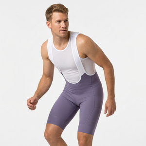 Pantalones Cortos de Ciclismo Morados para Hombre, Ajustados, Transpirables, de Spandex y Nailon, de Longitud Corta - Product Image 1