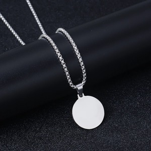 Placa de Identificación Redonda de Acero Inoxidable Grabable, Collar con Colgante de Placa de Identificación Clásica para Nombre y Foto Personalizados - Product Image 6