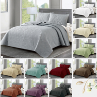 Couvre-lit matelassé à ultrasons en microfibre 3 pièces ensembles de couette préférés de qualité literie motif de fleurs de luxe