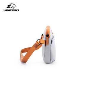 Kingsons Women's Crossbody Bag White Orange Zipper Waterproof Everyday Fashion Accessory Bag - Product Image 1