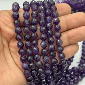 Cuentas facetadas redondas de piedras preciosas de amatista Africana Natural de alta calidad, venta al por mayor, cuentas de piedras preciosas facetadas de amatista púrpura - Product Image 4