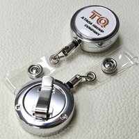 Porte-badge rétractable en métal avec grand logo et clip rotatif pour employés de bureau et d'école