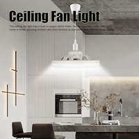 Stock ventilateur de plafond lumière avec télécommande 2-en-1 moderne Dimmable E27 ventilateur de plafond kit avec lumières pour bureau à domicile