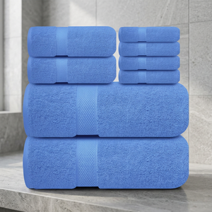 Juego de Toallas de Baño de Algodón de Color Sólido, Hipoalergénicas, de Secado Rápido, Rectangulares, Tejidas, Azules, para Hotel, Adultos - Product Image 1