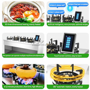 Pot multi-tête commercial marmite de <span class=keywords><strong>poulet</strong></span> à ragoût Machine à riz cuisinière à gaz intelligente multi-tête 1000 fonction de mémoire de recette fournie - Product Image 3