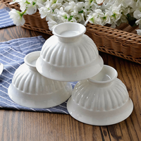 Bol à soupe et à nouilles en céramique de porcelaine osseuse émaillée de style japonais, blanc pur, de 4,5 à 6 pouces, compatible lave-vaisselle et écologique pour la maison
