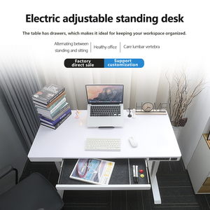 Mesa Eléctrica de Altura Ajustable con Control Manual Integrado, <span class=keywords><strong>Escritorio</strong></span> Eléctrico de Pie con Doble Motor y Cajón - Product Image 4