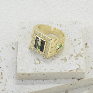 फैशन हिप हॉप धार्मिक 14k सोने के बड़े छल्ले वाले पीतल के बड़े छल्ले वाले पुरुषों को एडजस्टेबल महिला पुरुष स्टड - Product Image 5