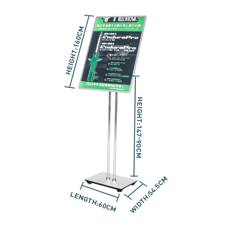 LED reklam A2 Lightbox zemin standı yüksekliği ayarlanabilir
