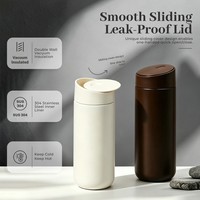 Mug isotherme en acier inoxydable personnalisable de 450 ml, tasse à café sous vide, thermos avec couvercle coulissant