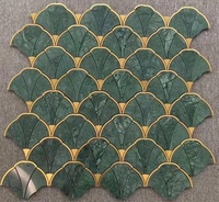 HZX Carrelage en mosaïque de marbre de style moderne en forme d'éventail Décoration murale pour villa Finition de surface polie