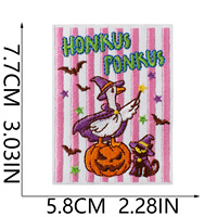 Parches Bordados Personalizados al por Mayor de Halloween: Ganso, Fantasma, Bruja - Apliques Termoadhesivos y Cosidos para Chaquetas, Bolsos, Sombreros y Regalos DIY