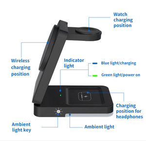 Prezzo di fabbrica pieghevole telefono Smart Watch caricatore per auricolari supporto <span class=keywords><strong>3</strong></span> in 1 caricatore da tavolo 15W portatile da viaggio Wireless supporto per caricabatterie - Product Image 3
