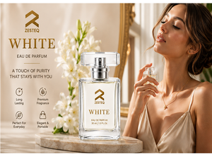 Parfum pour femme Zesteq White Elegant 30 ml Eau de Parfum aux notes florales blanches rafraîchissantes de jasmin, lys et tubéreuse, longue tenue - Product Image 1