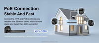 Caméra IP Dôme Métallique POE 4K 8MP Noire avec Vision Nocturne Couleur Intégrale via Application Xmeye, IP66, pour Sécurité Extérieure Domicile et Entreprise, Caméra CCTV POE