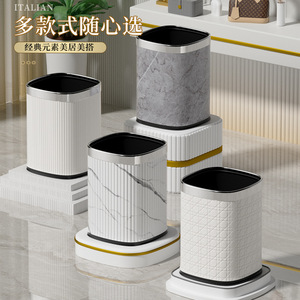 Marble Pattern Square Trash Can 12L Big Size Indoor Use For Living Room Kitchen Bathroom - Product Image 3
