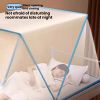 Moustiquaire pliante sans assemblage, tente anti-moustiques portable avec couvercle rabattable pour lit, idéale pour la maison et les dortoirs étudiants, en polyester