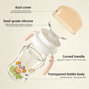 Biberon d'apprentissage anti-étouffement <span class=keywords><strong>360</strong></span>° anti-déversement en Tritan personnalisé, réutilisable, sans BPA, 210 ml, idéal pour le camping - Product Image 4