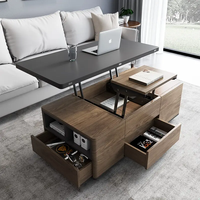 Table basse moderne en bois massif multifonctionnelle réglable et relevable – Produits très demandés