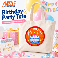Set di Toppe Ricamate Personalizzate per Compleanno, Applicazioni a Tema Torta, Cupcake, Palloncino, Orso per Giacche, Borse, Cappelli e Abbigliamento per Bambini