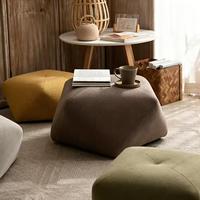Pouf carré nordique moderne en cuir coloré, petit tabouret d'angle pour salon, chaise ottoman basse