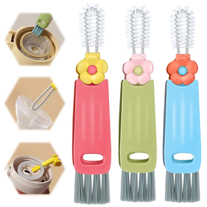 Brosse de nettoyage 3-en-1 pour couvercles de tasses, Nouveauté 2025, Brosse de nettoyage pour fentes étroites de bouteilles, espaces serrés, tasses à café, thermos, outils de cuisine - Product Image 1