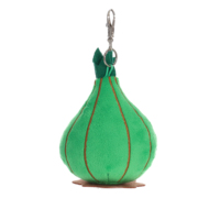 Schattige groene vijgenpluche sleutelhanger cartoon fruit knuffelpop rugzakhanger met zoete borduursels