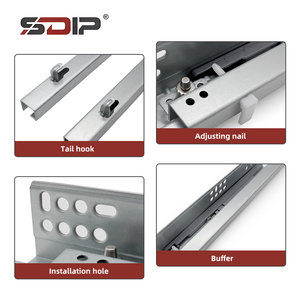 SDIP 현대식 스틸 언더마운트 다이닝 및 호텔 가구 액세서리 용 주방 캐비닛 용 은폐 푸시 오픈 서랍 슬라이드 - Product Image 4