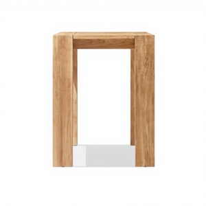 Chaise longue minimaliste en teck pour l'extérieur, sans accoudoirs, profil bas, pour jardin, idéale pour terrasse de villa moderne - Product Image 3