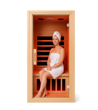 Sauna Infrarroja Negra para el Hogar, Materiales de Madera de Hemlock Canadiense, Interior Seco, Ventanas Transom, Calentador de Bajo EMF, Luz Roja, Apartamento, Villa - Product Image 4