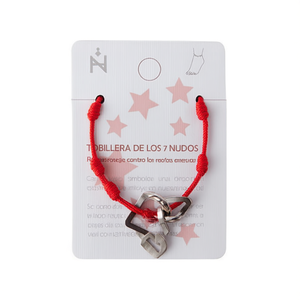 Cavigliera in acciaio inossidabile con nodo a sette stelle, lettera D, ciondolo con corda rossa, braccialetto per donna, ragazza, gioiello alla moda, idea regalo - Product Image 2