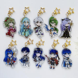 Charmes en acrylique personnalisés Felton Anime, mignons, double face, imprimés en acrylique transparent, avec cordons - Product Image 6