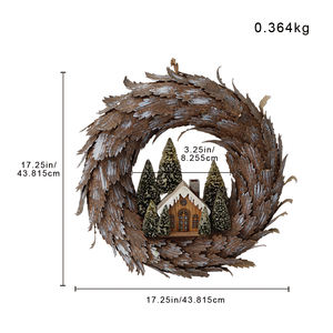 Mini Cabaña de Nieve con Árbol de Navidad Decorado con Adornos Circulares en Forma de Hoja para Decoración de Fiestas Navideñas - Product Image 4