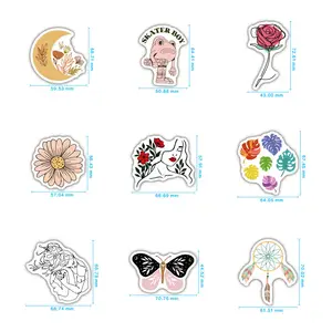 Thermisch Papier Gestanste Vorm Zelfklevende Sticker Voor Decoratie 50 Rollen Cartoon Logo Decor Sticker Custom