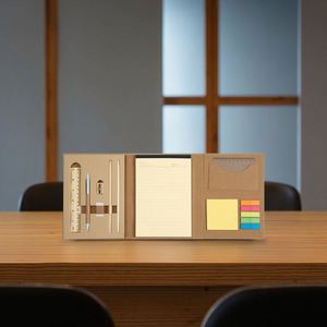 PROMOTIONAL GIVEAWAYS GIFTS PERSONALIZED LOGO ECO FRIENDLY RECYCLED PAPER STATIONERY SET NOTEBOOK W/PEN <b>STICKY</b> <b>NOTES</b> 4 COLOR - Product Image 5