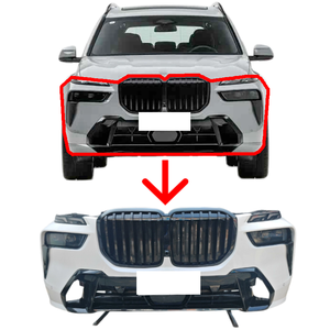 Ottimo Rapporto Qualità-Prezzo; Parte Anteriore per <span class=keywords><strong>BMW</strong></span> <span class=keywords><strong>X7</strong></span> (G07), Paraurti Anteriore, Fari a LED, Griglia, Radiatore, Prese d'Aria, Parafanghi. Accuratamente Ispezionati. - Product Image 1