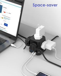 <strong>USB</strong> C Cube <strong>Extension</strong> <strong>Lead</strong> 5 Way Cube Power Strip with 4 <strong>USB</strong> Slots Multi Plug <strong>Extension</strong> - Product Image 6