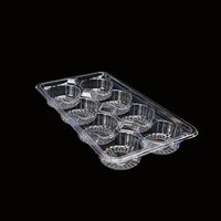 Boîtes d'emballage transparentes en plastique pour pâtisseries, biscuits, gâteaux, desserts, divisées en 8 petites compartiments