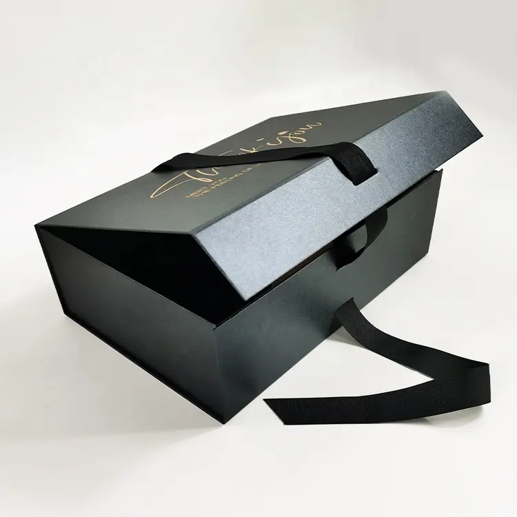 Caixa de ouro quadrada de yiwu, venda quente, design exclusivo, bonito, com fita e fechamento magnético, conjunto de caixas para mailer, entrega rápida