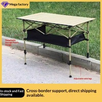 Aluminium Outdoor-Möbel Klappbarer Eierroll-Tisch Höhenverstellbar Tragbar für Camping Picknick Grillabende