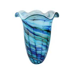 Hand blown dining table glass vase cheap decoration